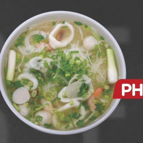 Pho Seafood - Shrimp, Fish Ball & Calamari.